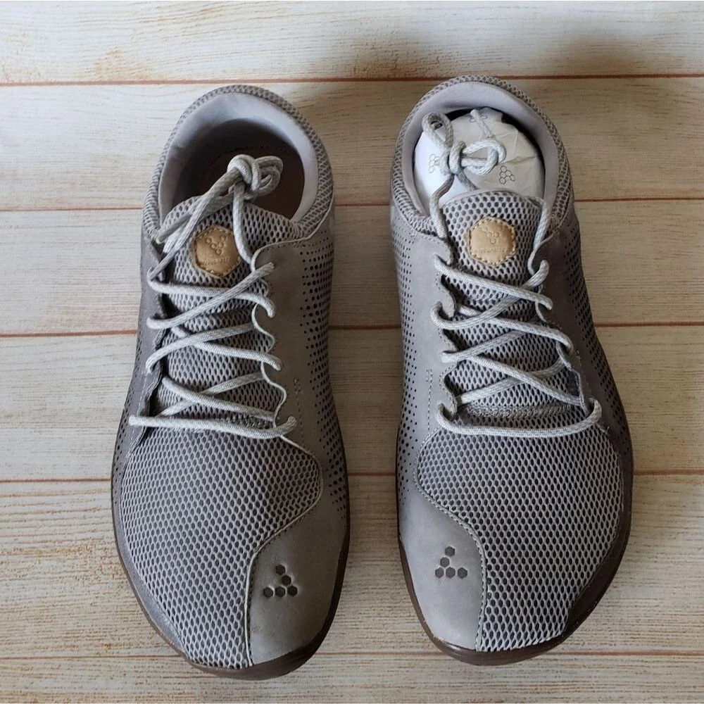 Vivobarefoot Primus Trio Leather/Mesh Grey Walking Running Outdoor Sneakers 14